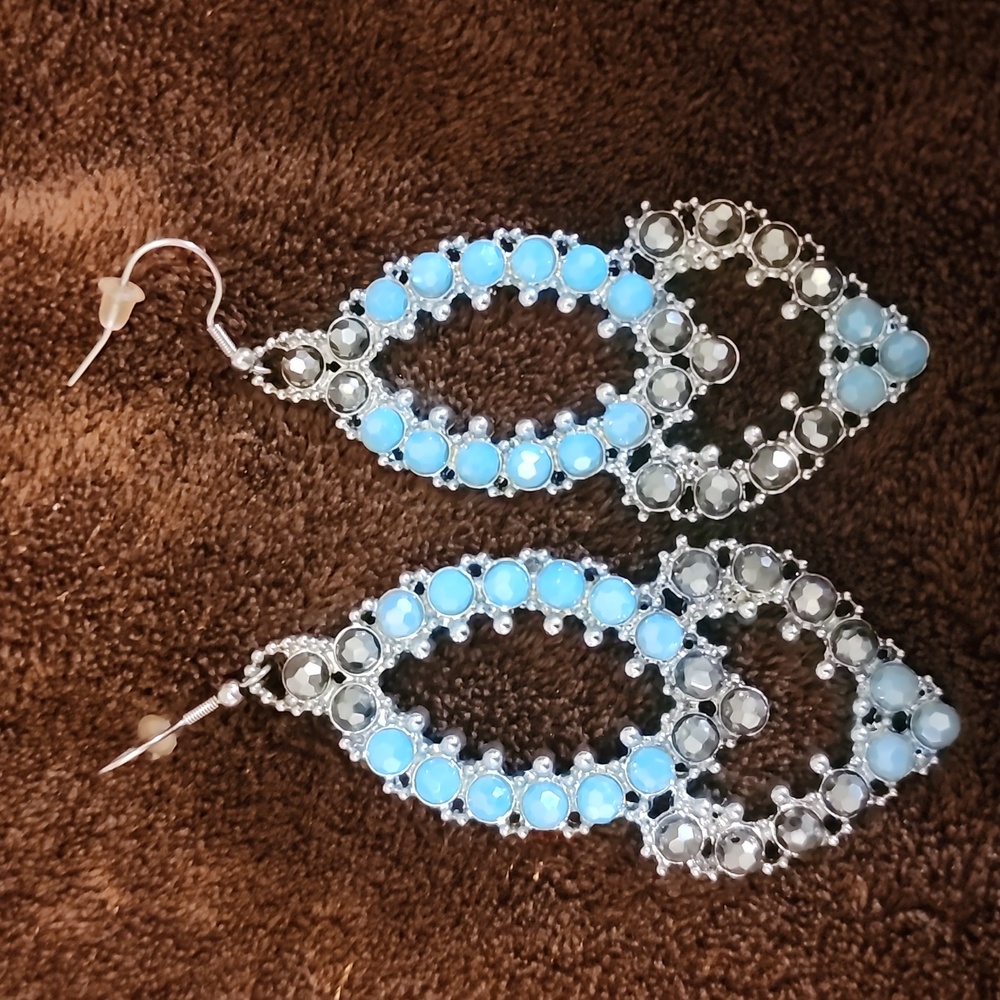 Sassy Jone Malia Blue Dangle Earrings